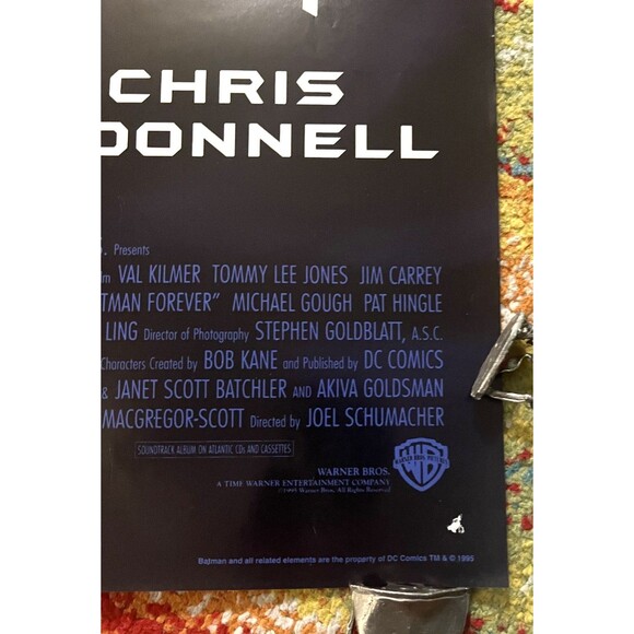 Vtg 1995 Batman Forever Original Movie Poster Art 23 x 35 DC Comics Val Kilmer - Picture 8 of 16